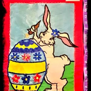 Bunny and egg  yard flag